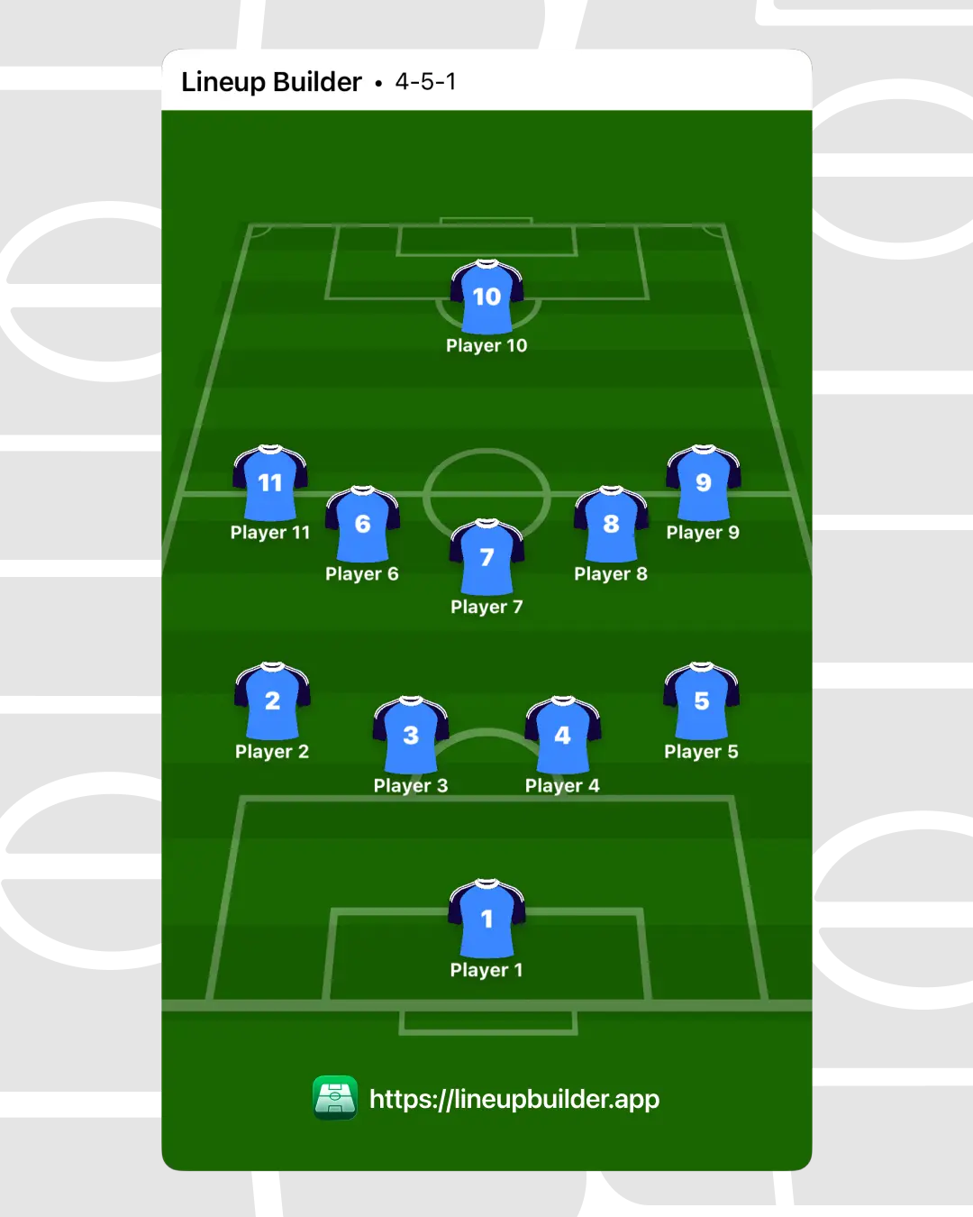 4-5-1 Formation — football soccer formation lineup