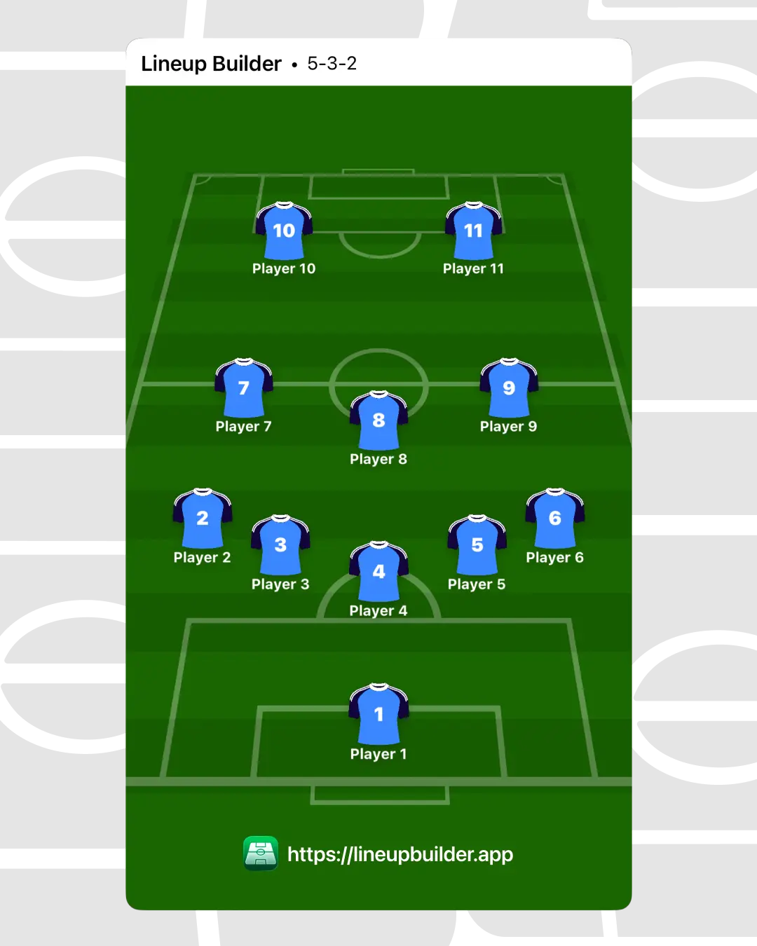 5-3-2 Formation — football soccer formation lineup